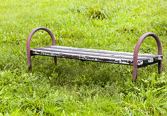 Image showing old wooden bench