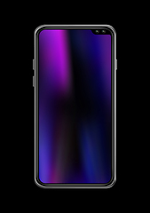 Image showing All screen smartphone mockup isolated on black. 3D render