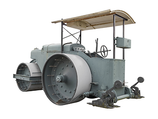 Image showing historic road roller