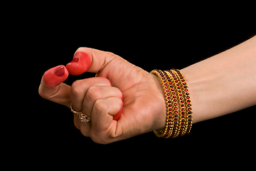 Image showing Trilinga hasta of indian dance Bharata Natyam