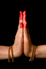 Image showing Anjali hasta of indian dance Bharata Natyam