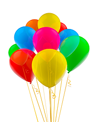 Image showing Colorful multicolored balloons isolated on white