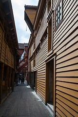 Image showing Bryggen at Bergen, Hordaland, Norway