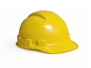 Image showing Yellow hard hat of construction worker isolated