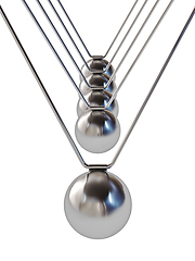 Image showing Action sequrence concept background - Newton's cradle executive