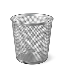 Image showing Metal paper bin isolated