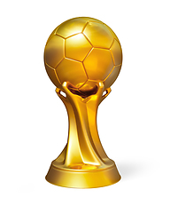 Image showing Golden soccer ball award prize isolated