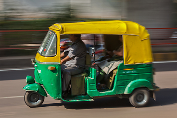 Image showing Indian auto (autorickshaw) in the street. Delhi, India