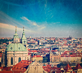 Image showing Aerial view of Prague from Prague Castle