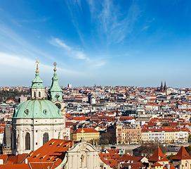 Image showing Aerial view of Prague from Prague Castle