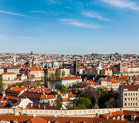 Image showing Aerial view of Prague from Prague Castle