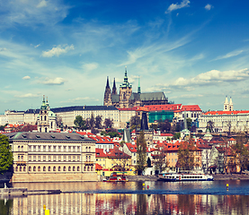 Image showing View of Charles bridge over Gradchany