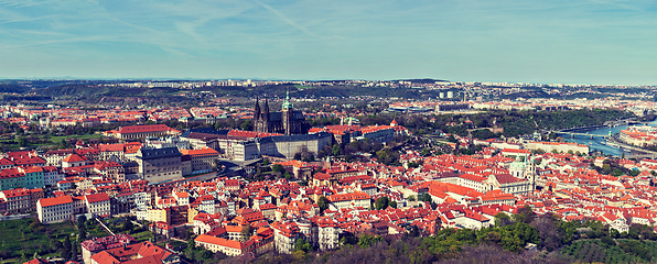 Image showing Aerial view of Hradchany the Saint Vitus Cathedral