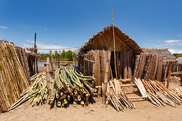 Image showing firewood on street marketplace, Maroantsetra Madagascar