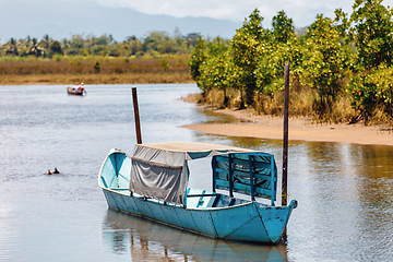 Image showing rusted abandoned boat, Maroantsetra, Madagascar