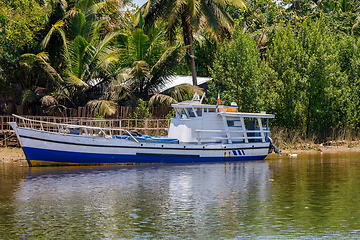 Image showing rusted abandoned boat, Maroantsetra, Madagascar