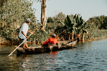 Image showing Daily life in madagascar countryside on river