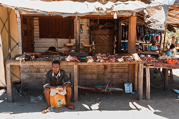 Image showing Malagasy marketplace on main street of Maroantsetra, Madagascar