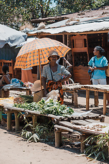 Image showing Malagasy marketplace on main street of Maroantsetra, Madagascar