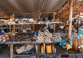 Image showing Malagasy marketplace on main street of Maroantsetra, Madagascar