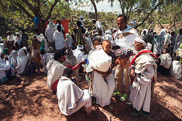 Image showing orthodox Christian Ethiopian people, Lalibela Ethiopia