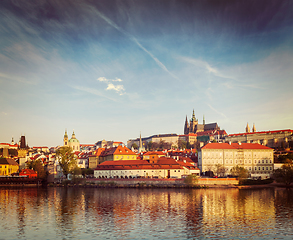 Image showing View Gradchany (Prague Castle) and St. Vitus Cathedral over Vlta