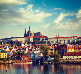 Image showing View of Mala Strana and Prague castle over Vltava river