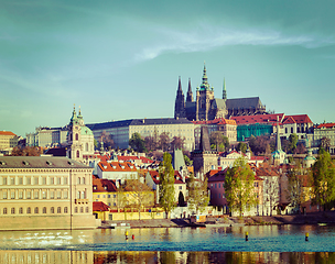 Image showing View of Mala Strana and Prague castle over Vltava