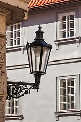 Image showing Old street lamp in Prague street