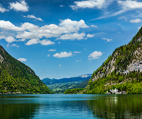 Image showing Hallstatter See mountain lake in Austria