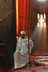 Image showing Monk in Lalibela churches, Ethiopia