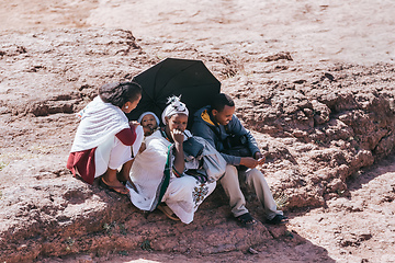 Image showing orthodox Christian Ethiopian family, Lalibela Ethiopia