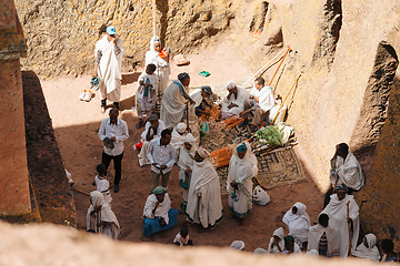 Image showing orthodox Christian Ethiopian people, Lalibela Ethiopia