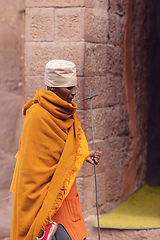 Image showing Monk in Lalibela churches, Ethiopia
