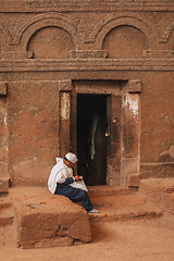 Image showing Monk in Lalibela churches, Ethiopia