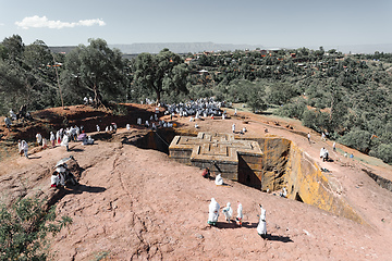 Image showing orthodox Christian Ethiopian people, Lalibela Ethiopia