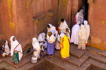 Image showing orthodox Christian Ethiopian people, Lalibela Ethiopia