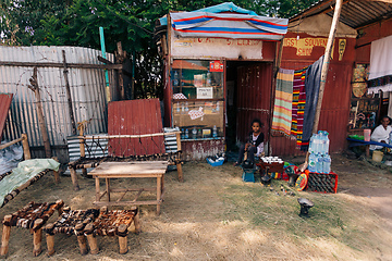 Image showing girl preparing bunna coffee, Ethiopia