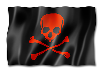 Image showing Pirate flag, Jolly Roger isolated on white