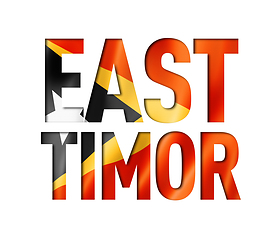 Image showing East Timor flag text font