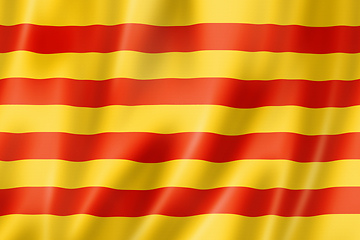 Image showing Senyera Catalonia flag, Spain