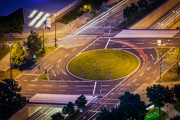 Image showing Elevated view of German road junction. Munich, Bavaria, Germany,