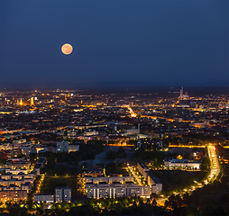 Image showing Night aerial view of Munich, Germany