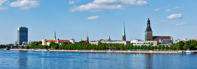 Image showing Panorama of Riga over Daugava river