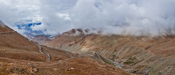 Image showing Himalayan landscape with road, Ladakh, India