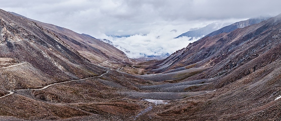 Image showing Himalayan landscape with road, Ladakh, India