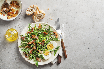 Image showing Dandelion salad bacon