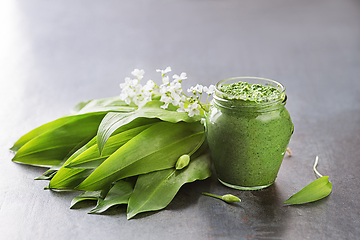 Image showing Ramson wild garlic pesto