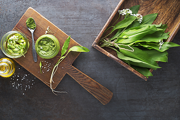 Image showing Ramson wild garlic pesto