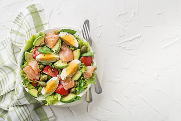 Image showing Salad smoked salmon